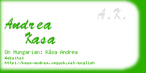 andrea kasa business card