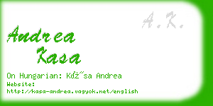andrea kasa business card